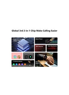 KR Calling Watch, Stable BT 5.2 Calling, 3D Fullview Colorful Display, Double Straps - Black
