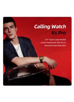 KS Pro Smartwatch 2.01 Inch AMOLED HD Display Bluetooth Calling Heart Rate Monitoring Sports Smart Watch Black