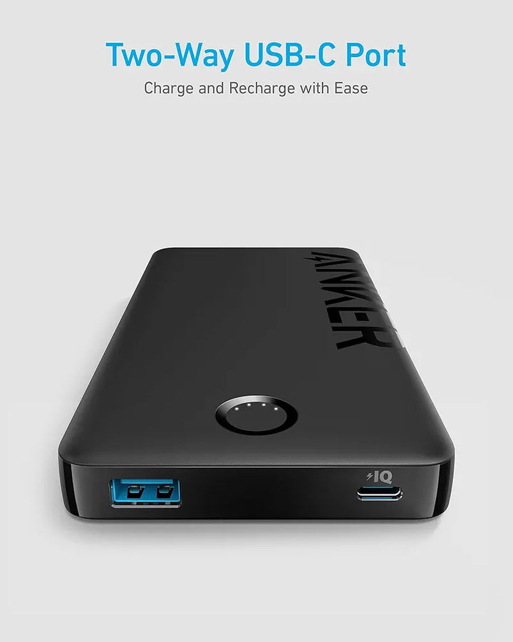 Anker External Battery, 323 Power Bank 10,000 mAh with 2 Ports , Fast Charging 12 W for iPhone 15 14 13 Pro, Huawei, iPad Pro/Air, Samsung Galaxy and Plus Encore 