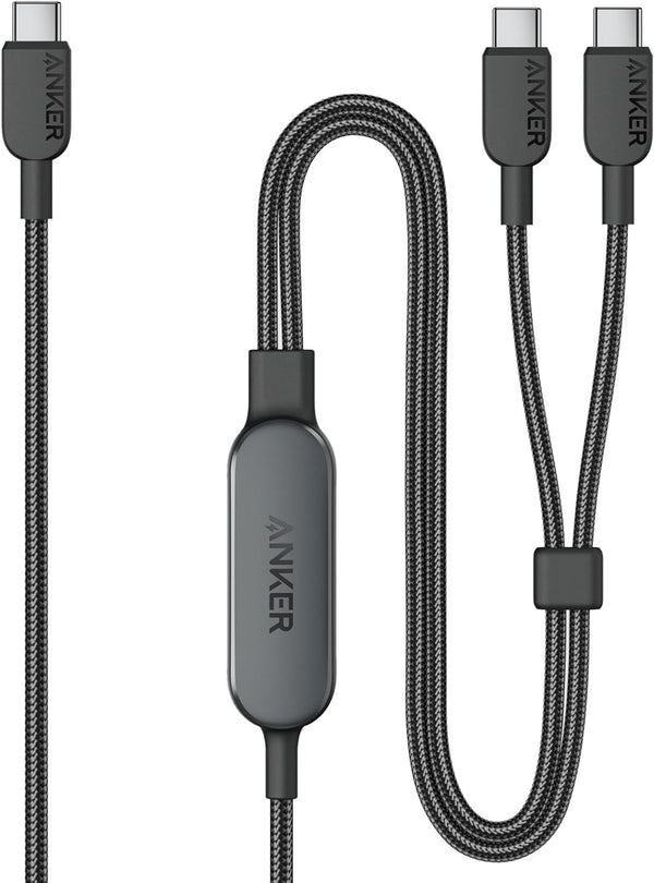 أنكر كيبل USB-C إلى 2 في 1 (4 قدم، 140 واط) 