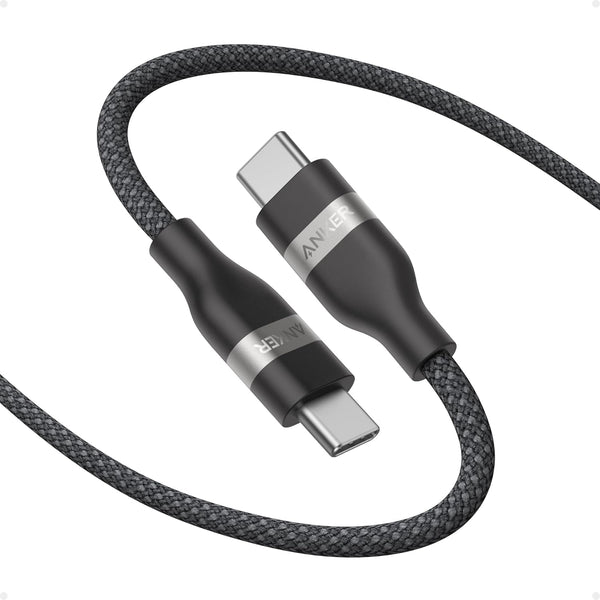 كابل USB نوع C من انكر سلك مضفر معاد تدويره 240 وات 1.8 متر بمنفذ إلى شحن سريع النوع لايفون 15 - برو بلس ماكس وماك بوك وايباد اير 4 وجالاكسي S23 والمزيد هاتف ذكي جهاز لوحي حاسوب محمول